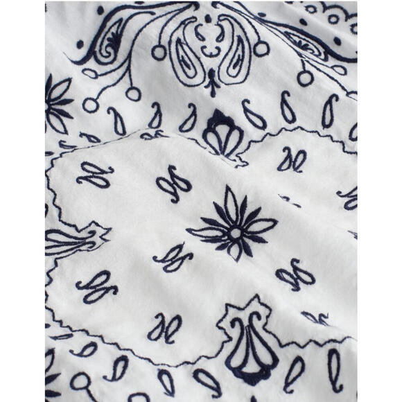 MADEWELL Embroidered Poplin Shirred Button-Up Shirt Size XS NWT MSRP $148 - Picture 7 of 9